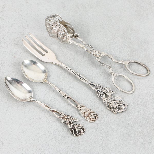 Uppläggningsbestick, 4 delar, silver, 70g