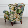 Öronlappsfåtölj, textil GP & J Baker "Lotus", Bröderna Andersson