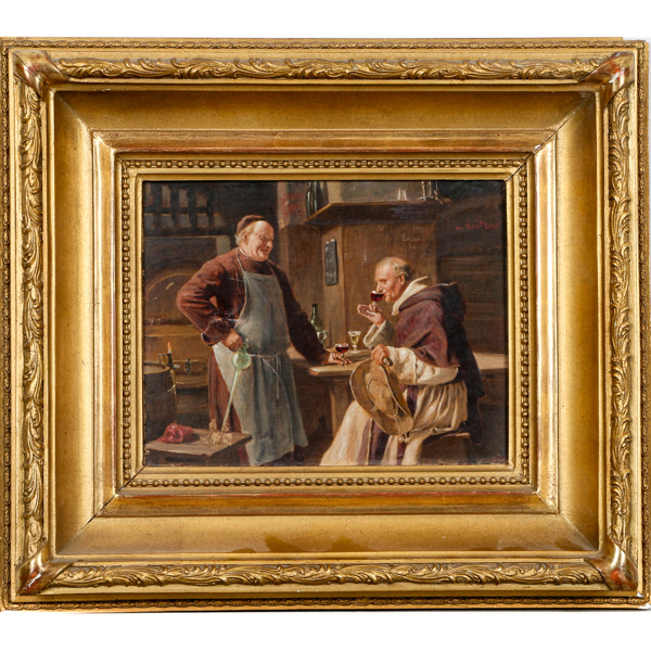 Eduard von Grützner, (1846-1925), efter, vinprovning, olja på duk