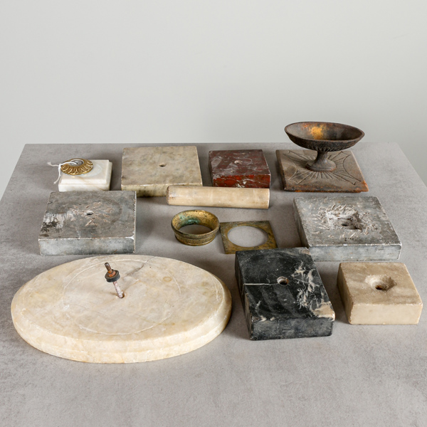 Delar till ljusstakar, 1700/1800-tal