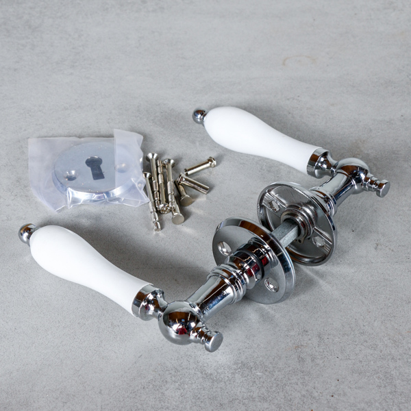 Dörrtrycken, 10 st, krom/vit