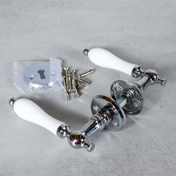 Dörrtrycken, 10 st, krom/vit