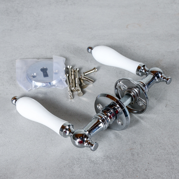 Dörrtrycken, 10 st, krom/vit