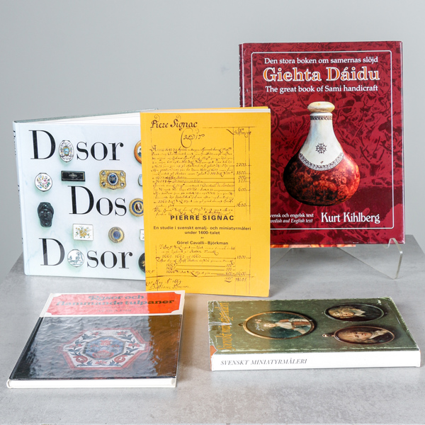 Böcker, om samehantverk, dosor, miniatyrmåleri
