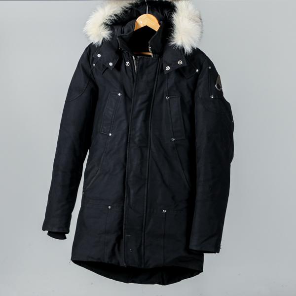 Jacka, Moose Knuckles, dun, pälskrage, stl XS