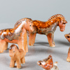 Figurer, djur, 8 st, stengods, Rutebo stengods Leksand