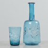 Karaff med glas, handmålad dekor, 1800/1900-tal