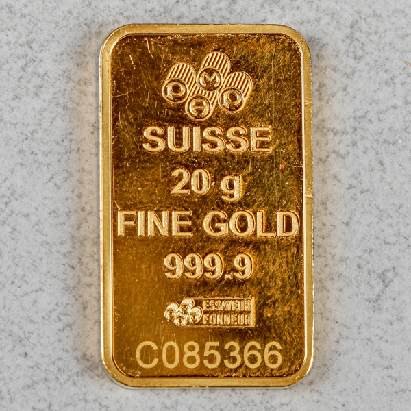 Guldtacka, 24k, 20g, 999/1000 Suisse Pamp