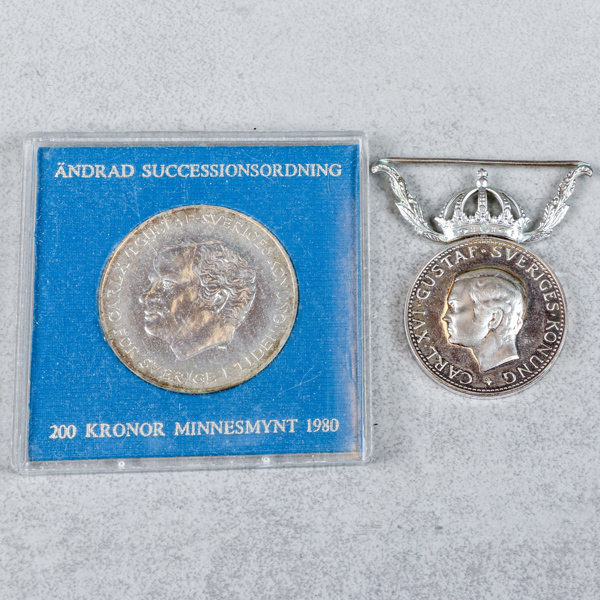 Mynt och medalj, sterling silver, 50g