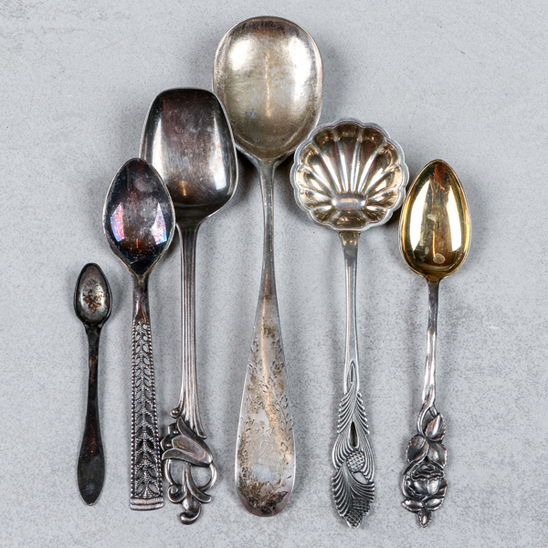 Uppläggningsbestick, 6 delar, silver, 87g