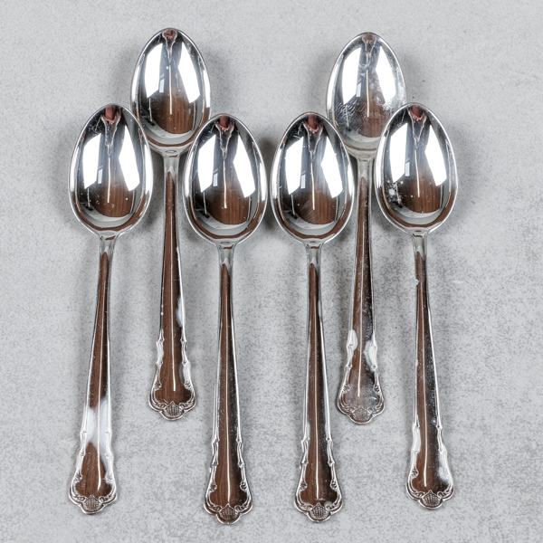 Teskedar, 6st, silver, 71g, GAB