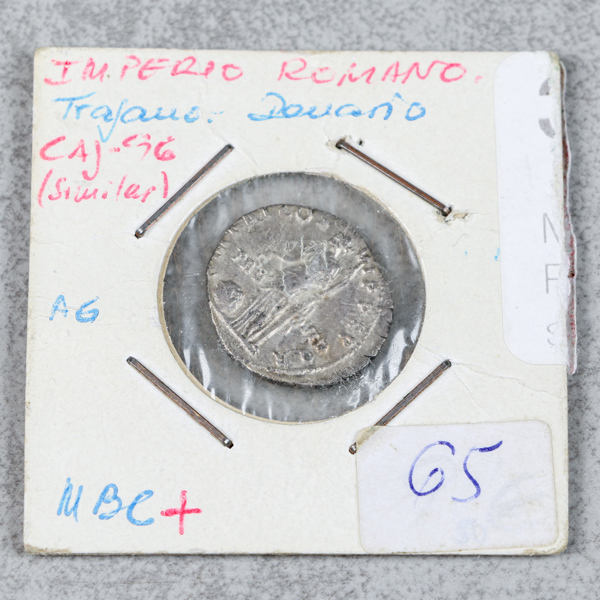 Mynt, Rom, silver, denar, Trajanus 98-117 e.k.