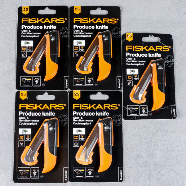 Skördeknivar, 5 st, Fiskars, oanvända