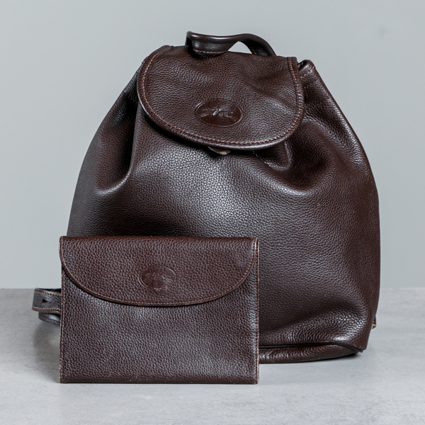 Longchamp, ryggsäck och plånbok, läder