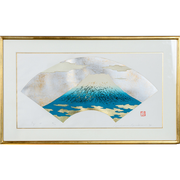 Kunio Kaneko, "Fuji 65", träsnitt, signerad
