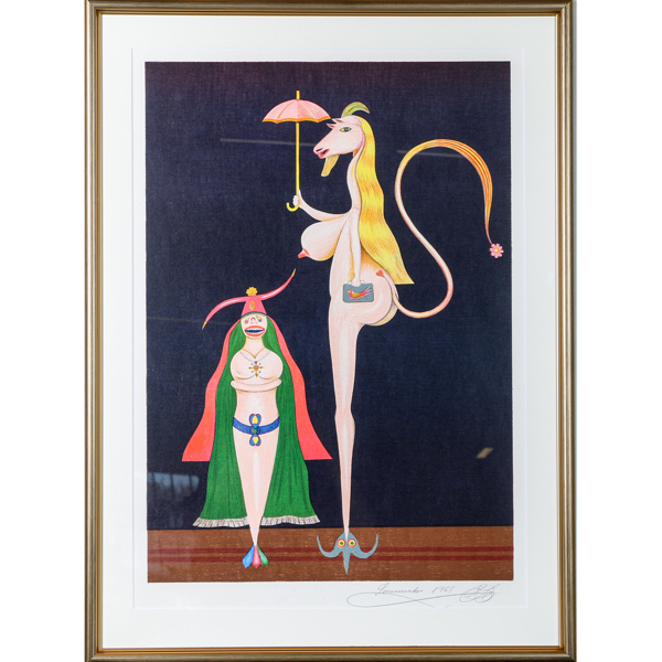 Friedrich Schröder-Sonnenstern, färglitografi, signerad och daterad 1965