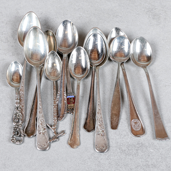 Skedar, 12st, silver, 161g, olika modeller