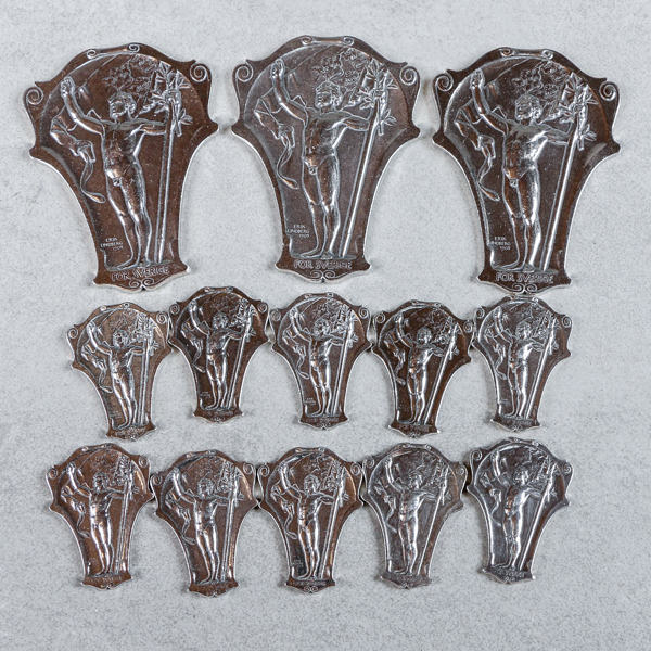 Medaljer, 13st, silver, 207g