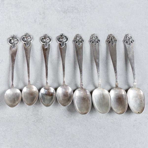 Teskedar, 4+4st, silver, 87g